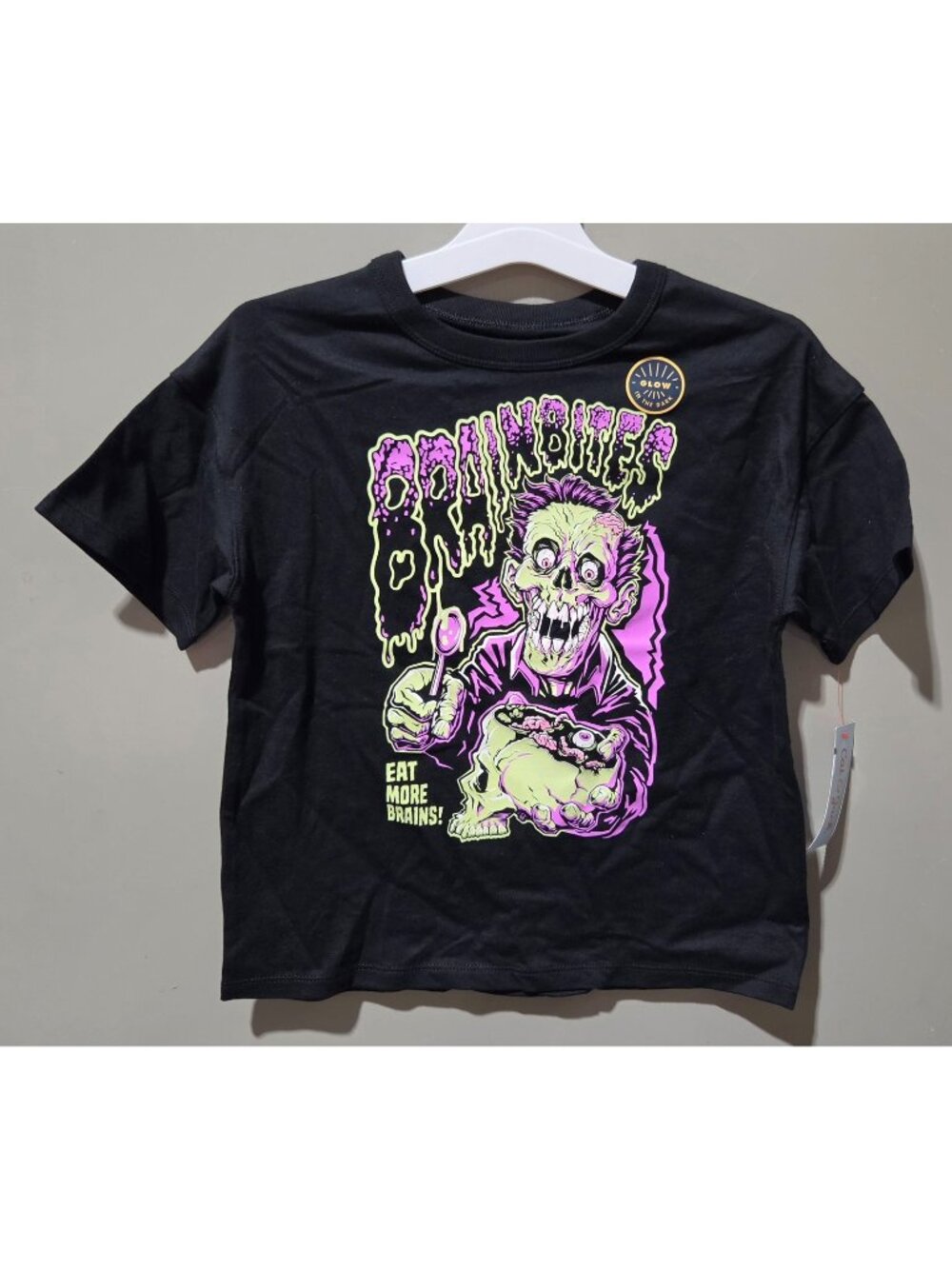 Cat & Jack Halloween Theme Glow in the Dark Short Sleeve Tee - Kids' Small 6/7